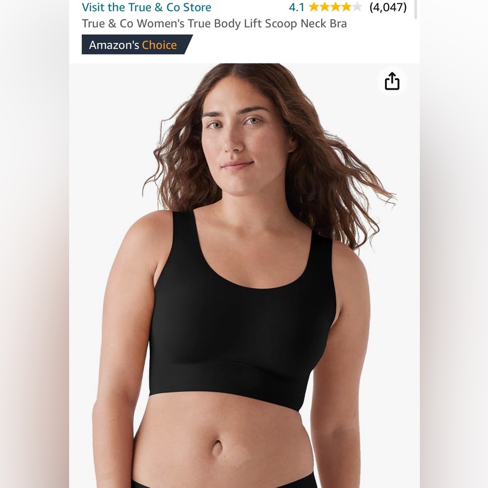 True & Co Women's True Body Lift Scoop Neck Bra.          NWT.